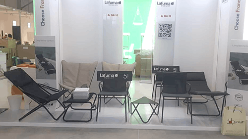 The Dubai Expo 2020 stand featuring LAFUMA Mobilier collections - SIMEXA - The Wholesale Outdoor Furniture Specialists