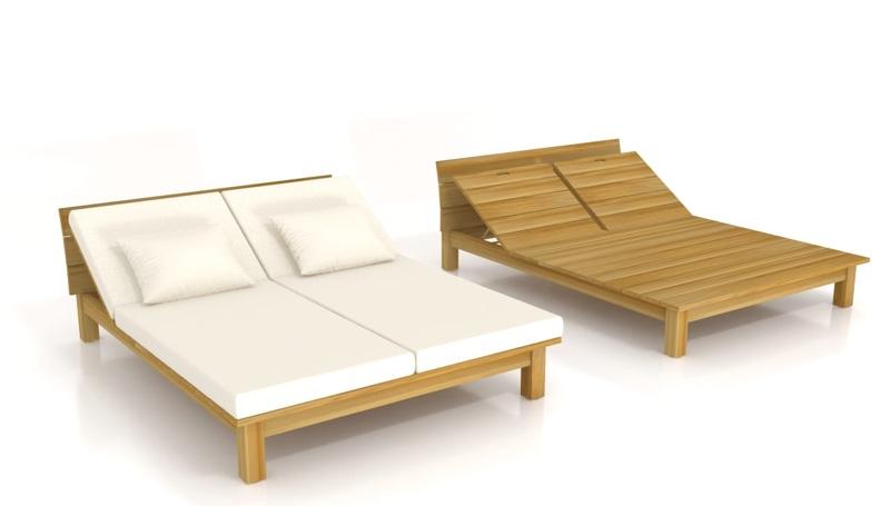 Custom-made double lounger by SIMEXA for Bastide Saint Georges, South of France